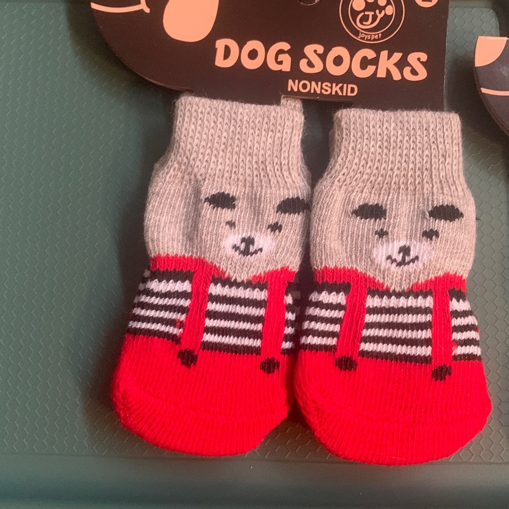 Yellow and Brown Dog Socks - Non-Skid